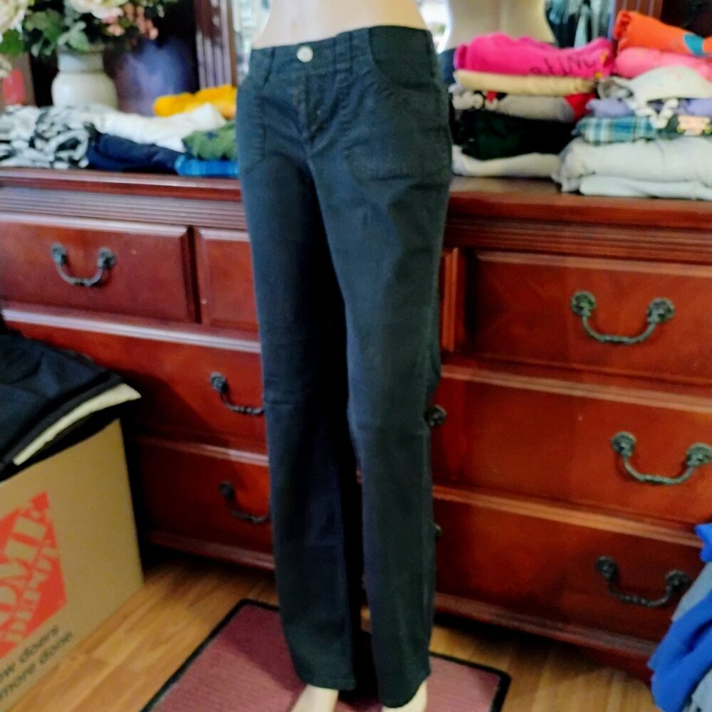 Black Cotton Flared Jean